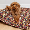 Tissu de décoration Semi-panama Portraits de chiens – carmin/or,  thumbnail number 5