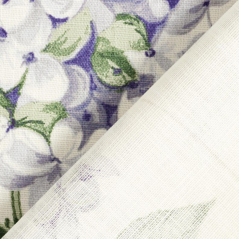 Tissu de décoration Panama Hortensias – ivoire/lilas, image number 4