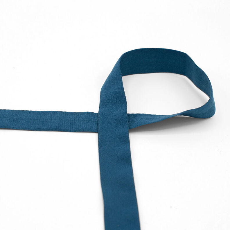 Biais élastique (pré-plié) mat [20 mm] – pétrole,  image number 1