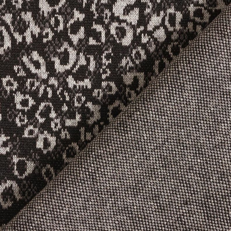 Jacquard tricoté motif léopard abstrait – noir/gris brume,  image number 4