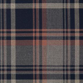 Carreau écossais Stretch – navy/saumon, 
