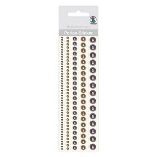 Autocollant perles rond bordures  – marron, 