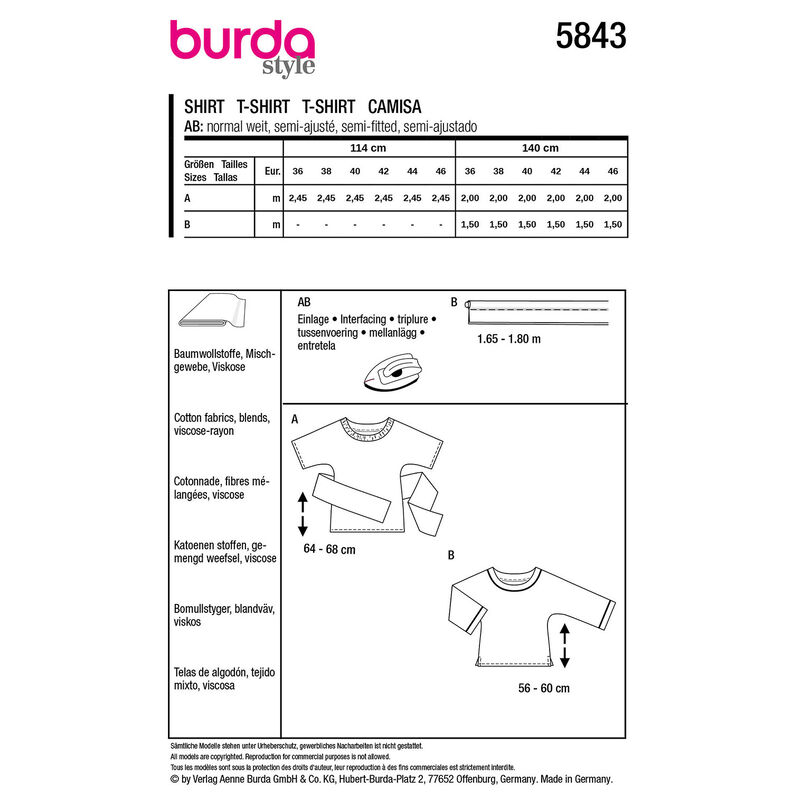 Chemise | Burda 5843 | 36-46,  image number 9