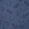 Flanelle coton Dinosaures effrontés | Poppy Fabrics – bleu jean/vert émeraude,  thumbnail number 1