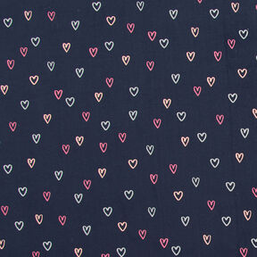 Velours milleraies Cœurs Imprimé feuille | by Poppy – bleu nuit/argent, 