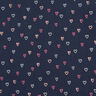 Velours milleraies Cœurs Imprimé feuille | by Poppy – bleu nuit/argent,  thumbnail number 1