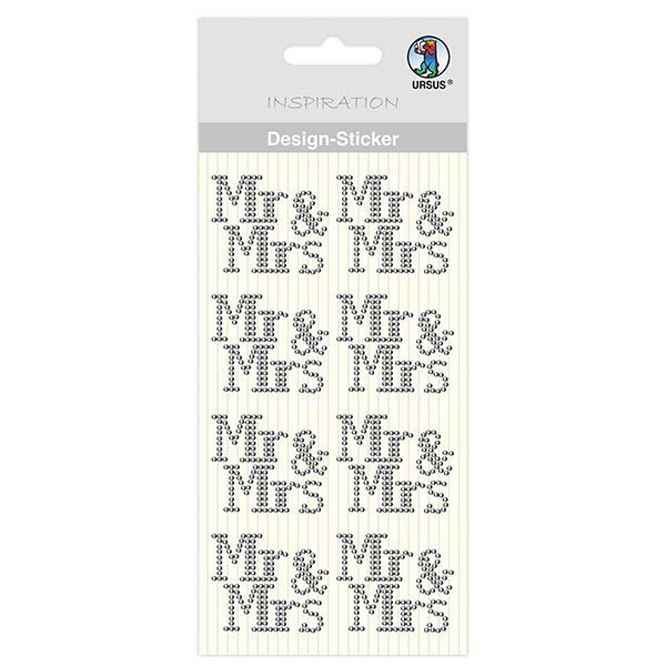 Autocollant design Mr & Mrs [ 8 Pièces ] – argent,  image number 1
