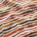 Tissu double gaze de coton Bandes colorées au pinceau – écru/terre cuite, 