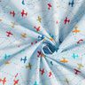 Popeline coton Avions dans le ciel – bleu clair,  thumbnail number 3