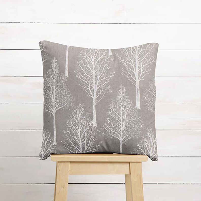 Tissu de décoration Semi-panama Silhouette d’arbre – taupe/nature,  image number 7