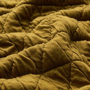 Jersey matelassé à losanges – jaune olive, 