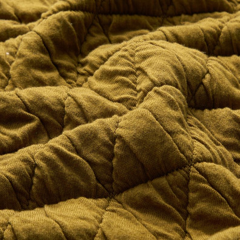 Jersey matelassé à losanges – jaune olive,  image number 2