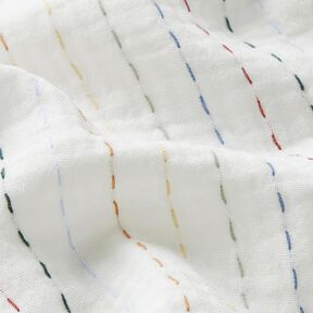 Tissu double gaze de coton Rayures colorées – écru, 