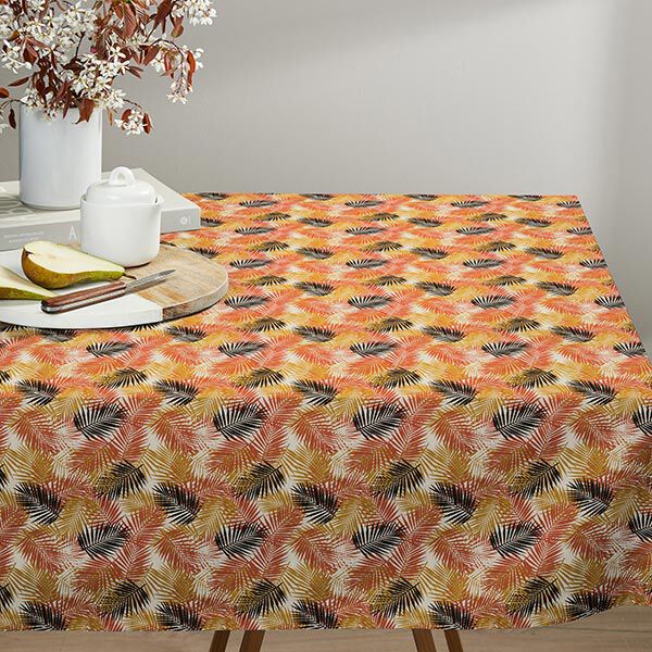 Tissu en coton Cretonne feuilles de palmier – beige clair/noir,  image number 6