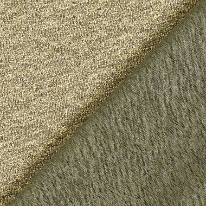 Jersey de lin chiné scintillant – kaki/or métallisé,  image number 5
