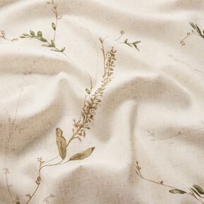 Tissu pour voilages Voile Branches tendres – nature/pin foncé, 