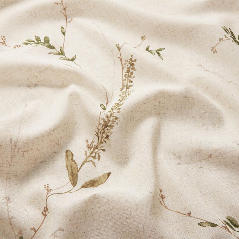 Tissu pour voilages Voile Branches tendres – nature/pin foncé,  image number 2