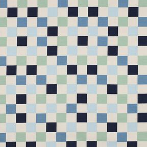 Jersey coton Carreau | Poppy Fabrics – nature/gris bleu, 