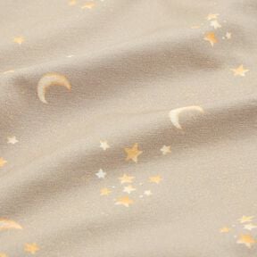 Jersey coton Ciel étoilé Impression numérique – taupe clair, 