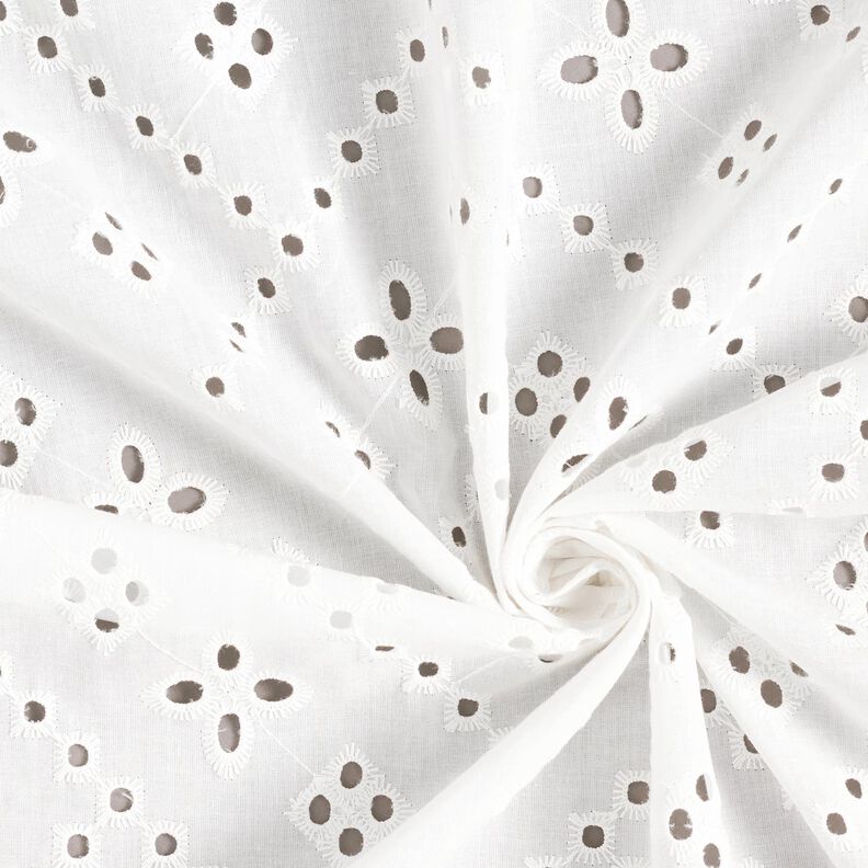 Tissu de coton à broderie anglaise – blanc,  image number 3