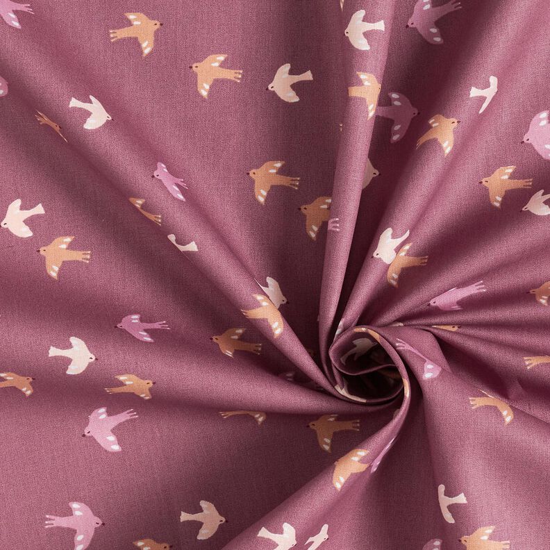 GOTS Popeline coton Petits oiseaux | by Poppy – raisin, image number 3