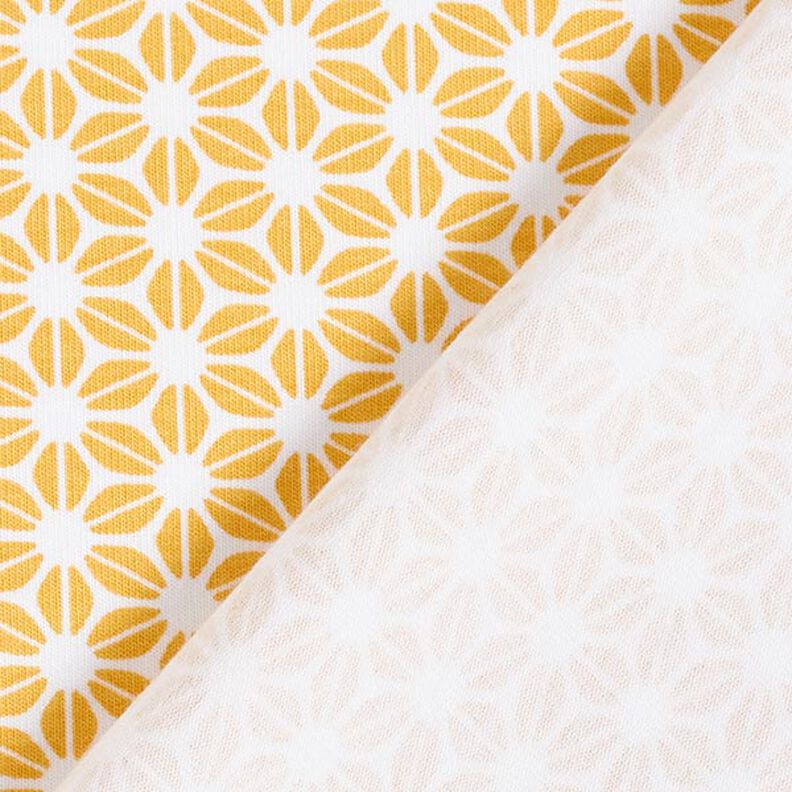 Jersey coton Motif floral abstrait – écru/jaune curry,  image number 4