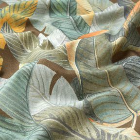 Tissu de décoration Semi-panama Feuilles de bananier – cuivre/kaki, 