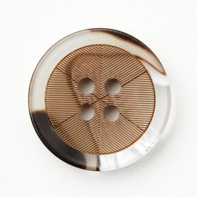 Bouton 4 trous aspect corne [Ø 20 mm] – mocca, 