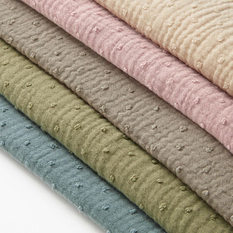 Tissu double gaze de coton dobby – vieux rose clair, image number 5