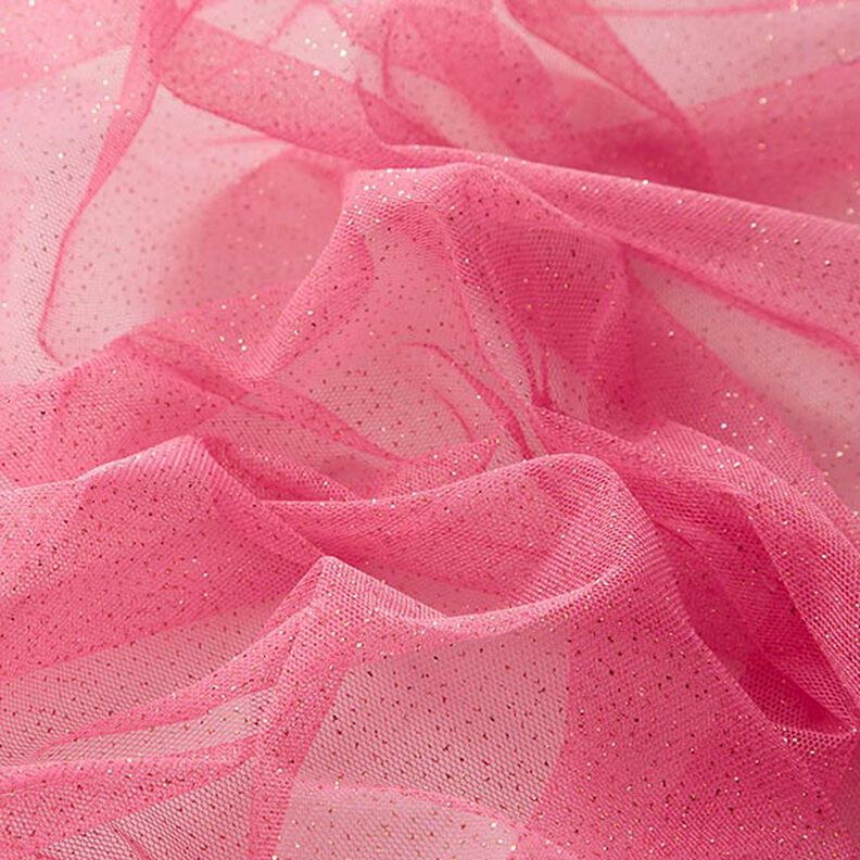 Tissu tulle scintillant – rose vif/or,  image number 2