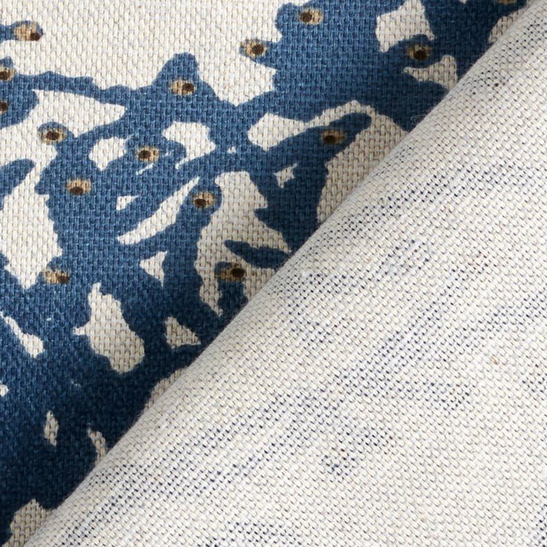 Tissu de décoration Semi-panama Magnifiques coraux – bleu marine/nature,  image number 4