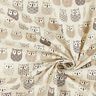 Tissu en coton Cretonne hibou – crème/gris,  thumbnail number 2