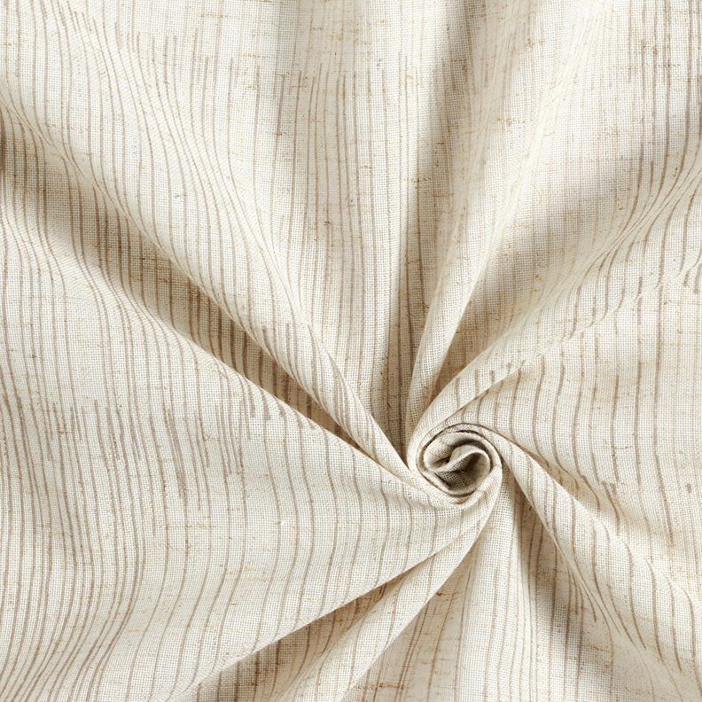 Tissu pour voilages Mélange lin Rayures irrégulières  – beige foncé/nature,  image number 3