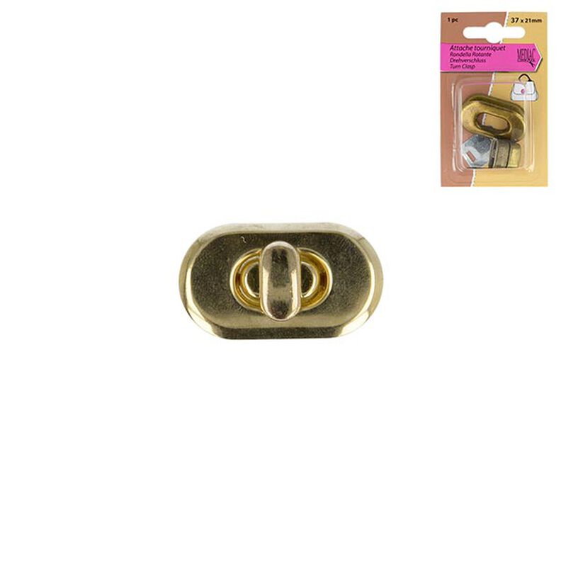 Fermeture rotative [ 2,1 x 3,7 cm ] – or métallique,  image number 1