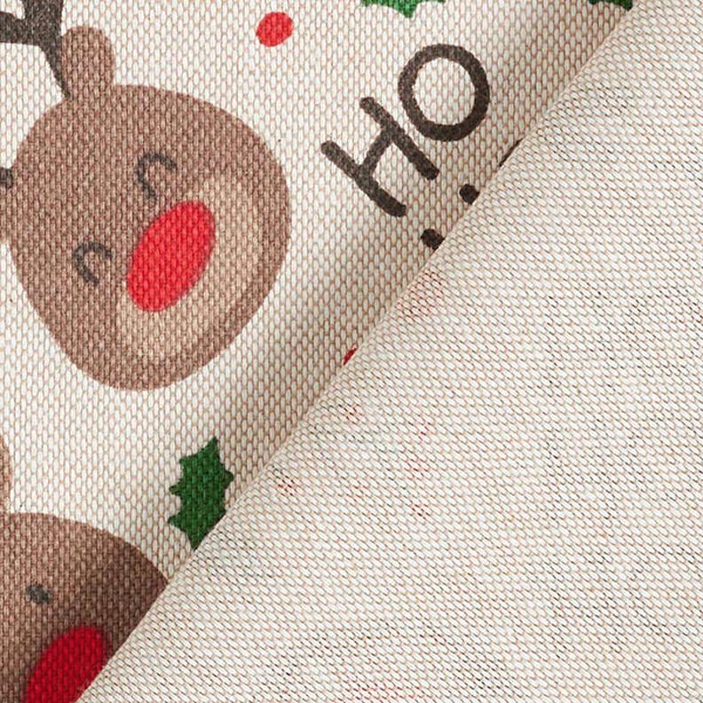 Tissu de décoration Semi-panama Rennes mignons – beige/marron foncé, image number 4