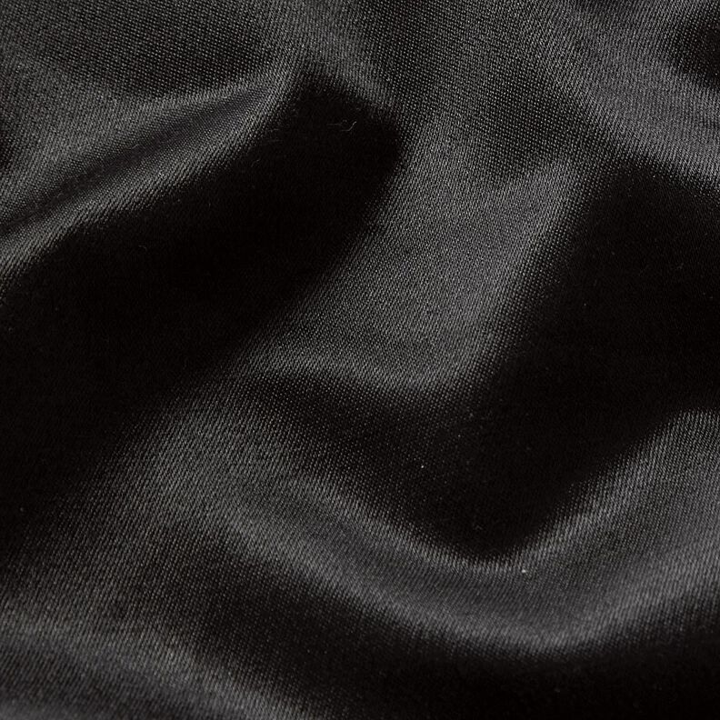 Satin et coton mélangés uni – noir,  image number 2