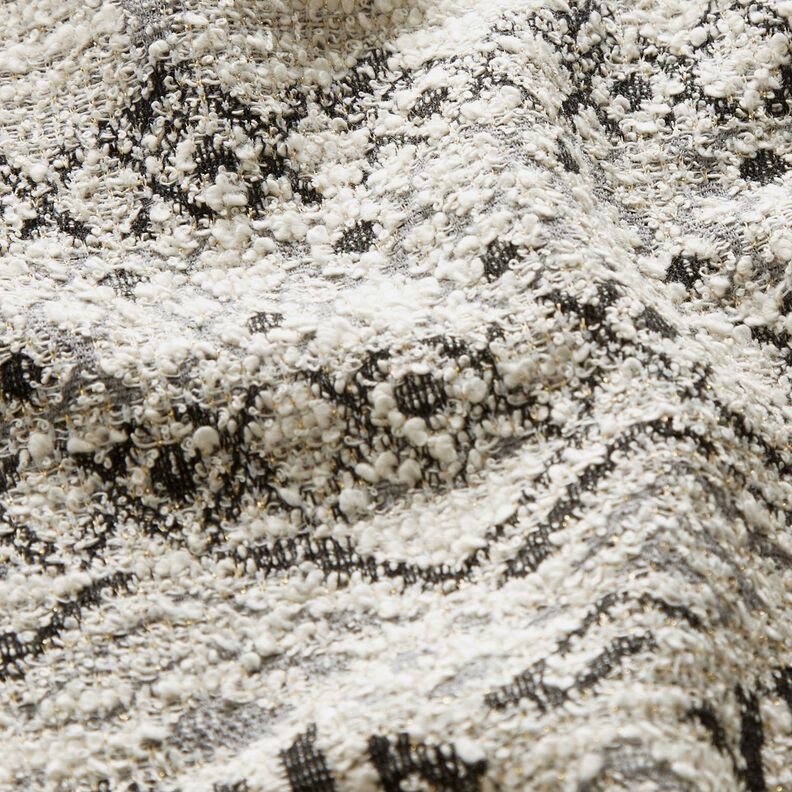 Tricot bouclé à motif ikat – gris/blanc, image number 2