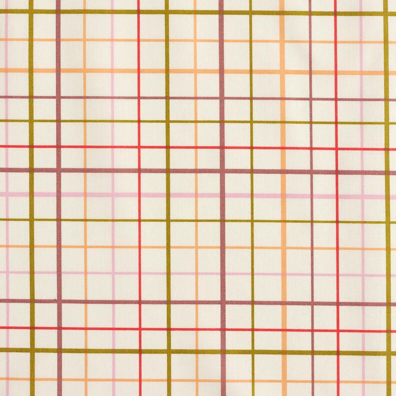Coton enduit Carreaux colorés – beige/rouge,  image number 1