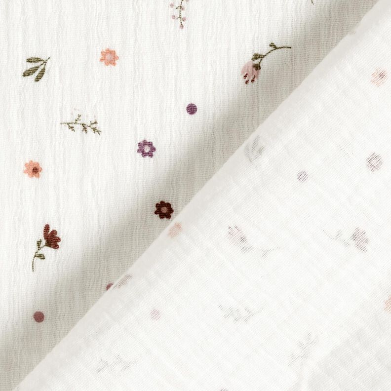 Tissu double gaze de coton Petites fleurs – ivoire,  image number 4