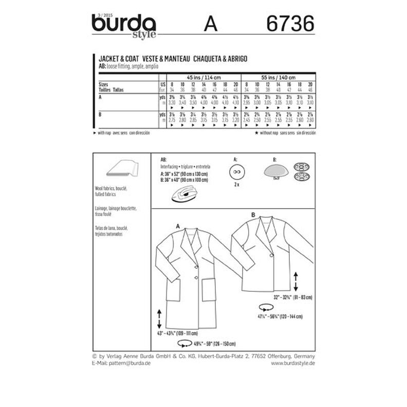 Veste / Manteau, Burda 6736,  image number 7