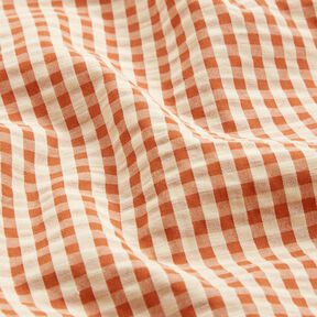 Seersucker Coton carreaux tissés – terre cuite/beige clair, 