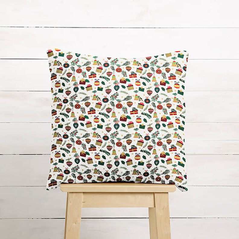 Tissu en coton Popeline Cadeaux – écru/or, image number 8