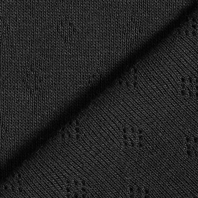 Jersey finement tricoté à motif ajouré – noir,  image number 3