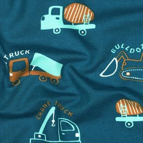 Sweatshirt gratté Véhicules de chantier | Poppy Fabrics – bleu océan/eucalyptus,  Sweatshirt gratté Véhicules de chantier | Poppy Fabrics – bleu océan/eucalyptus,