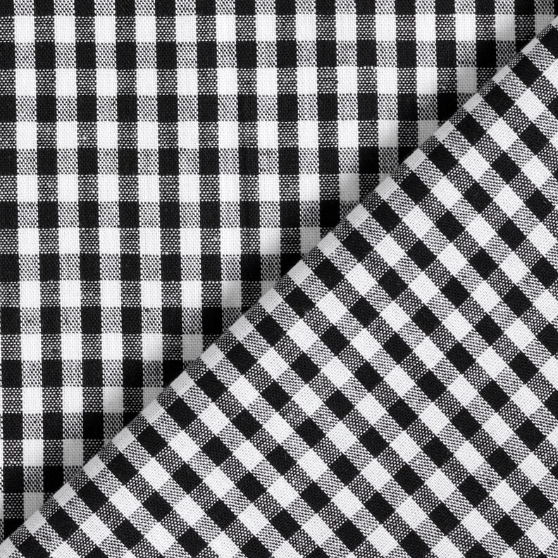 Tissu en coton Vichy à carreaux 0,5 cm – noir/blanc,  image number 4