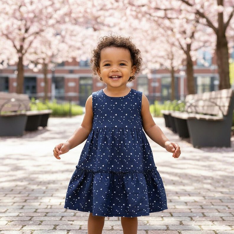 Chambray Petits c&oelig;urs &ndash; bleu marine/&eacute;cru,  image number 6