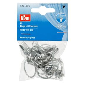 Anneaux avec pinces, 10 pièces – argent métallique | Prym, 