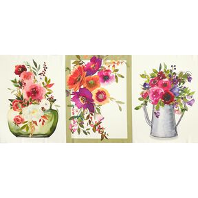 panneau décoratif Sergé fleurs aquarelles – ivoire/baies, 