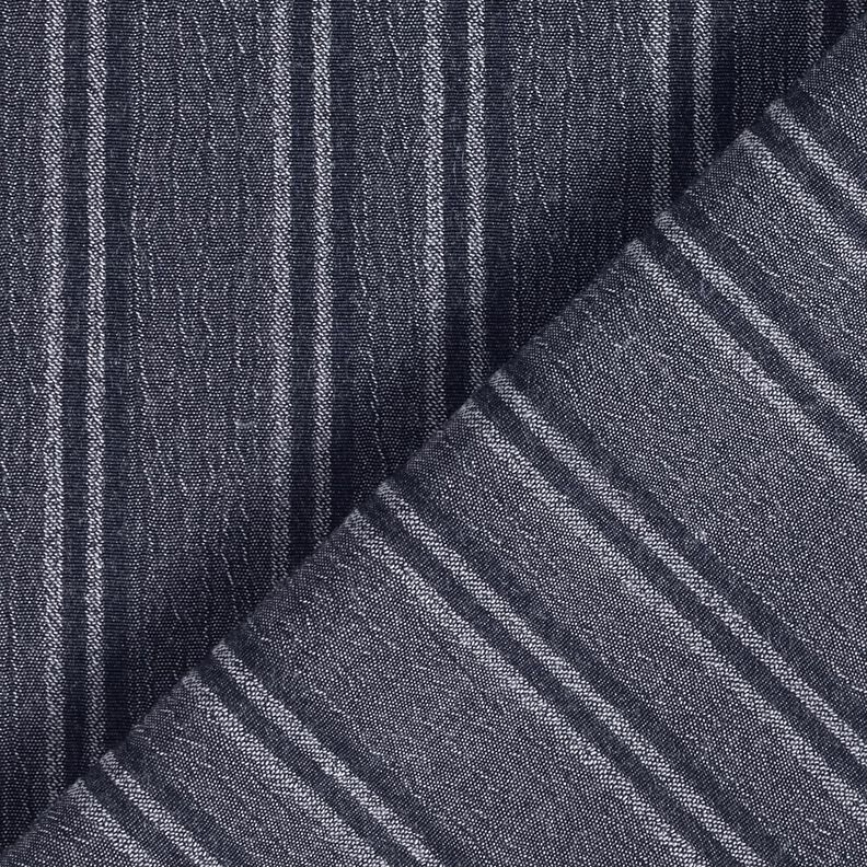 Tissu de coton à rayures écrasées – bleu marine, image number 4