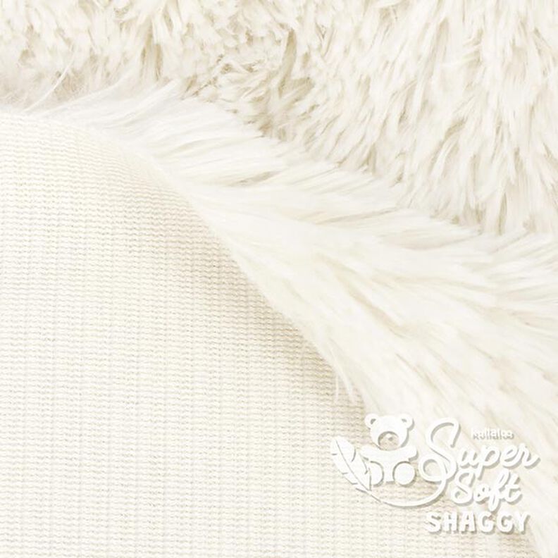 Peluche à poils longs SHAGGY [1 M X 0,75 M | Flor: 20 MM] - blanc cassé  | Kullaloo,  image number 3